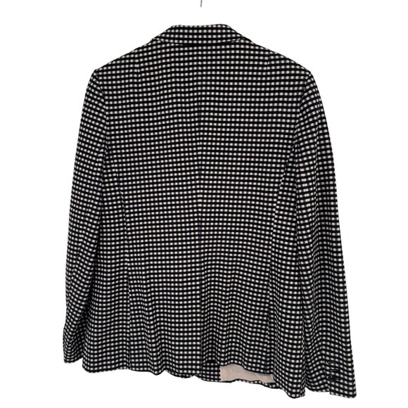 Banana Republic Long & Lean bi-stretch Womens Blazer Black plaid Size 12 career - Picture 6 of 11